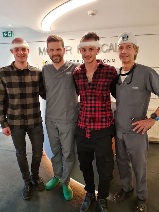 Fettner und Aschenwald nach der Haartransplantation mit dem Moser-Medical-Team