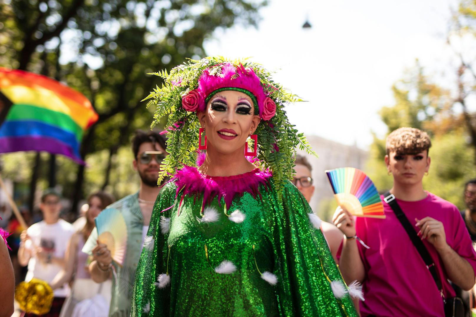 Am Samstag fand die jährliche Regenbogenparade am Wiener Ring statt.