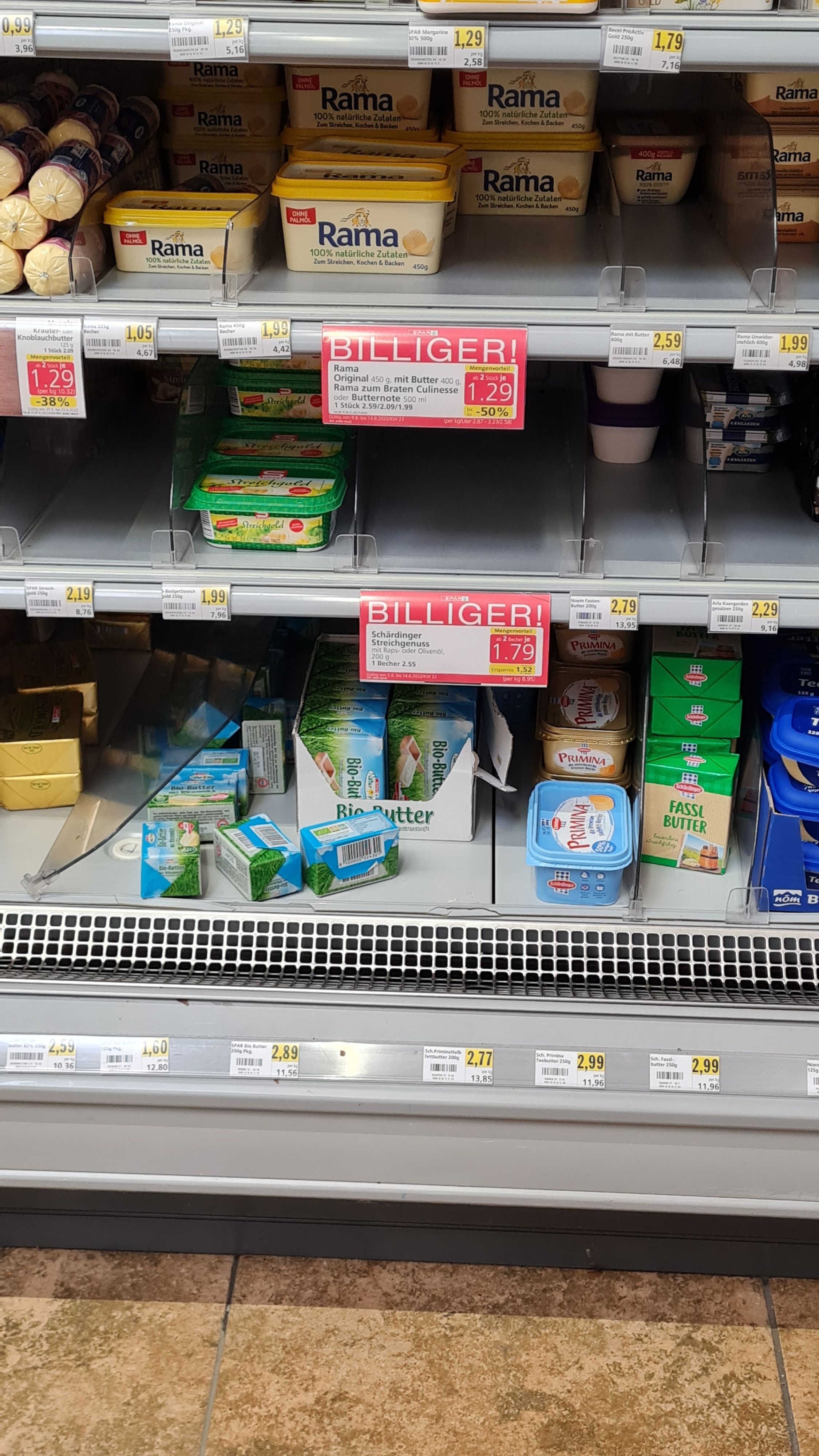 Wenn Butter in Aktion ist, ist sie schnell ausverkauft.