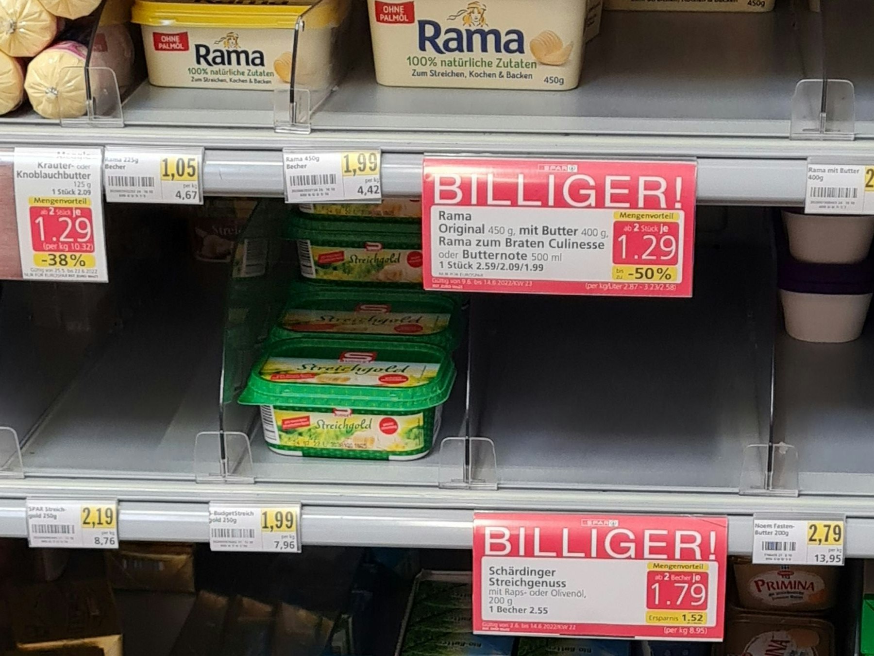 Wenn Butter in Aktion ist, ist sie schnell ausverkauft.