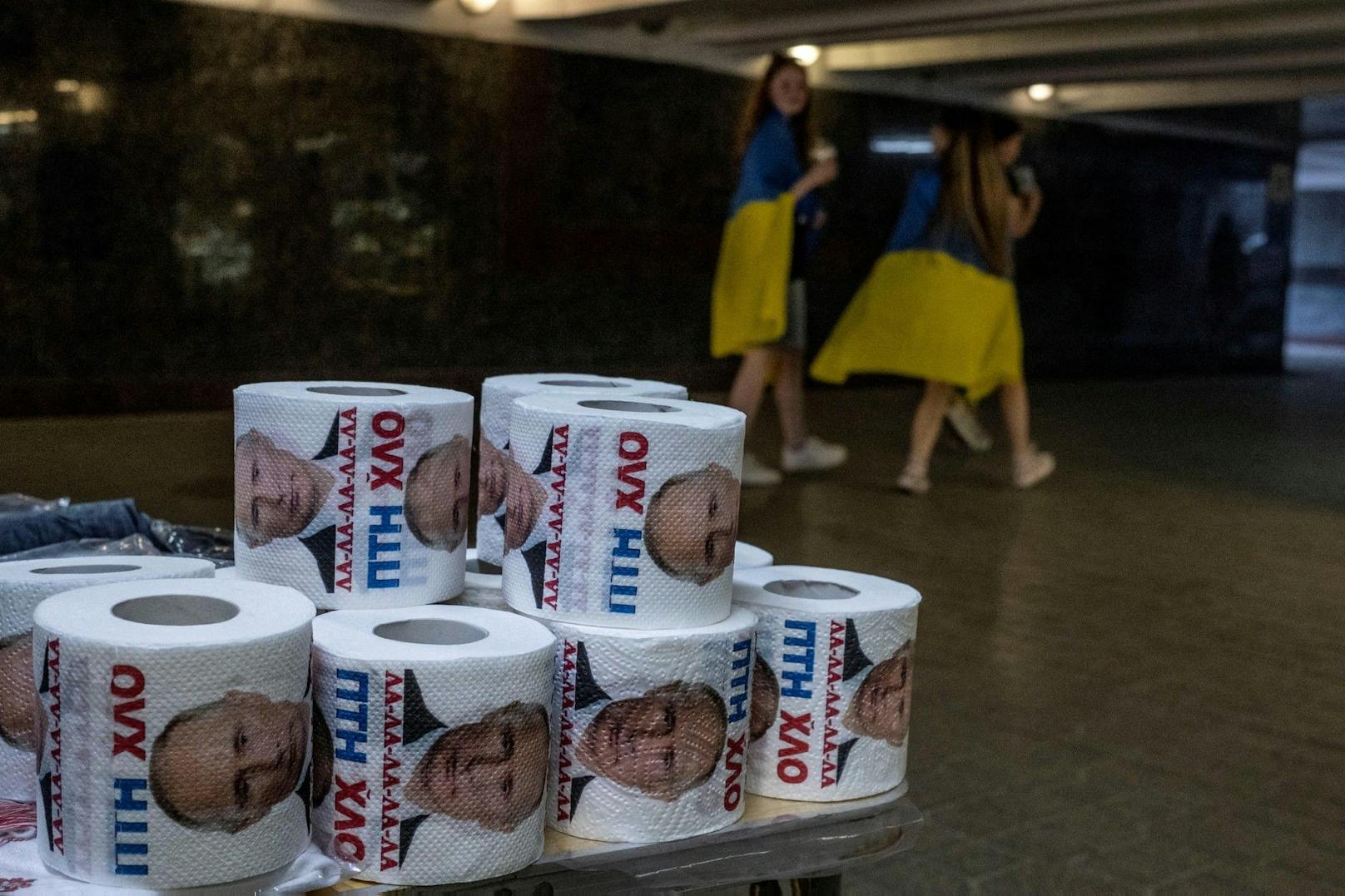 WC-Papier mit dem Antlitz des russischen Präsidenten kann man in der Ukraine kaufen.