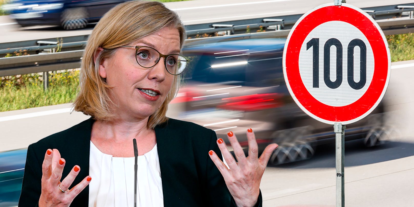 Ministerin Gewessler (Grünen) will eine&nbsp;Senkung des Tempolimits auf Autobahnen diskutieren:&nbsp;"Es ist gescheit, gerade jetzt runter vom Gas"