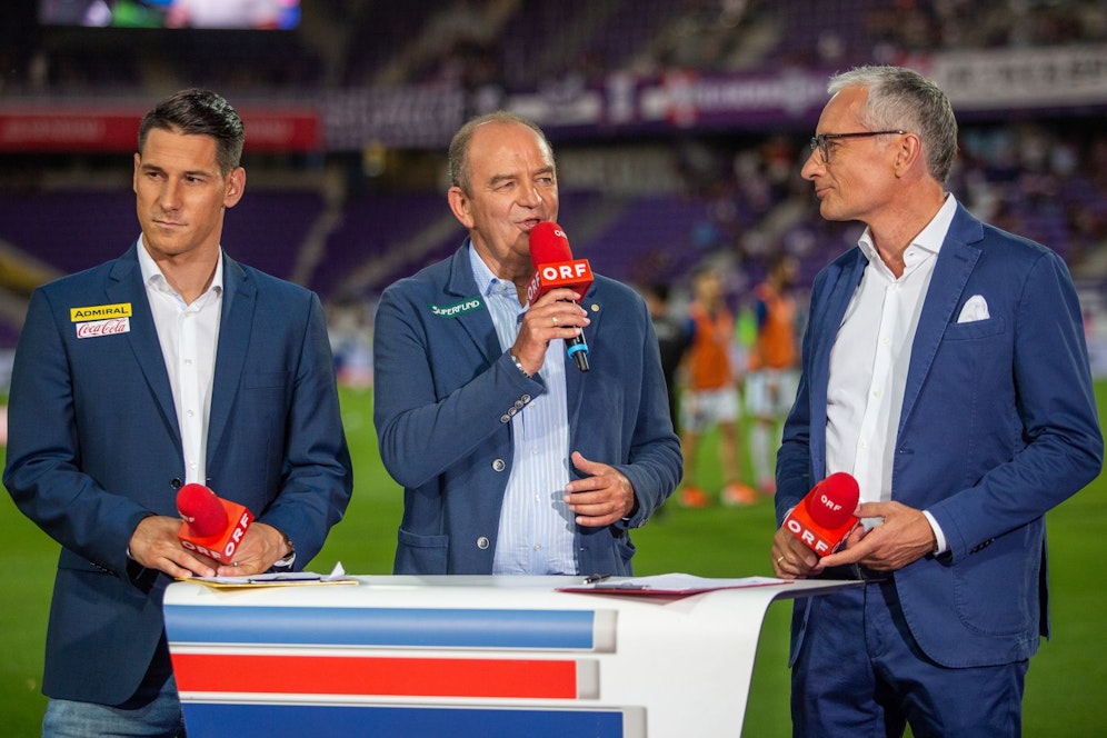 Die ORF-Moderatoren Payer und Pariasek mit Prohaska