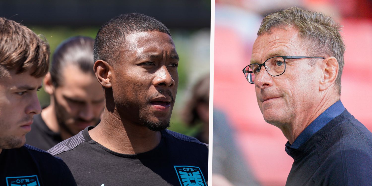 David Alaba und Teamchef Ralf Rangnick.
