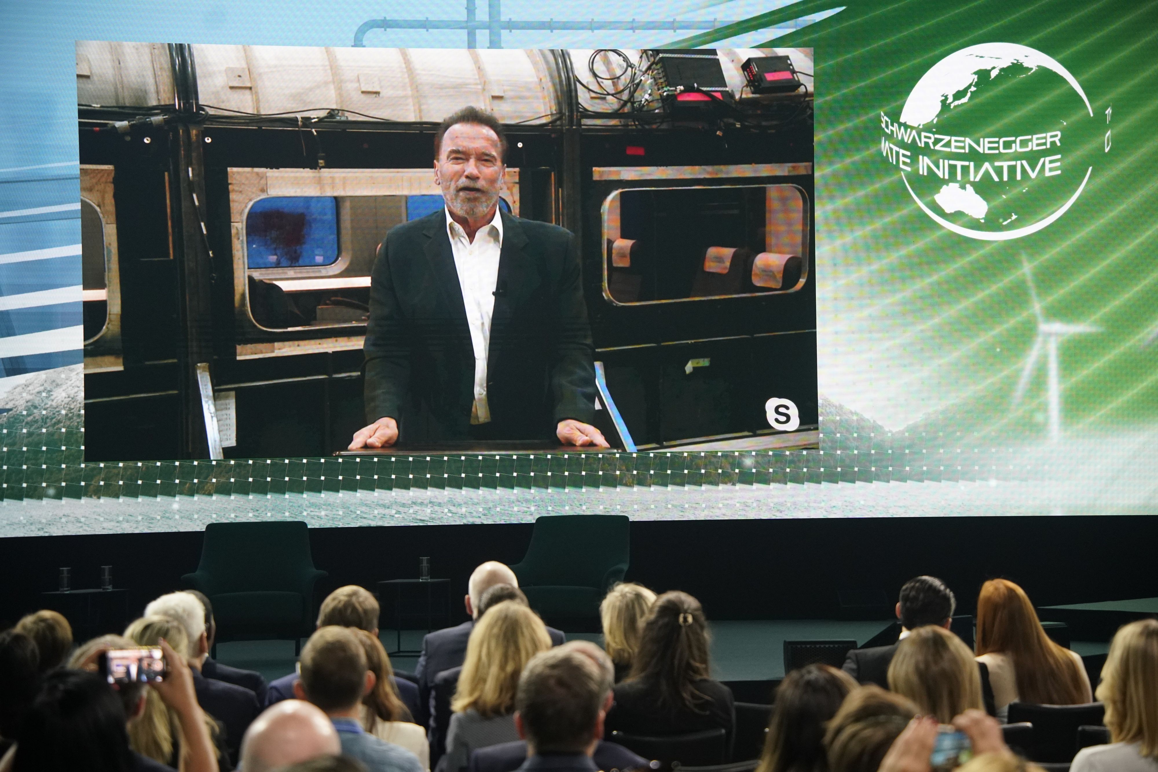 Initiator Schwarzenegger musste in Kanada bleiben – von dort hielt er auch seine Rede.