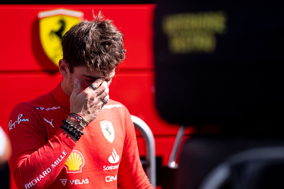Charles Leclerc enttäuscht nach dem Rennen in Silverstone.