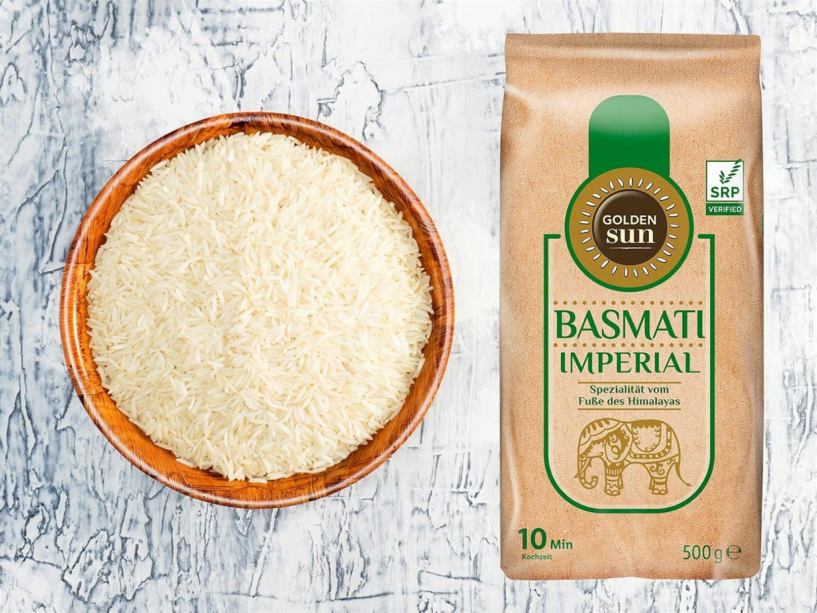 Ab 14. Juni gibt es den nachhaltig zertifizierten Basmati-Reis der Lidl Eigenmarke "Golden Sun" in allen heimischen Filialen. 