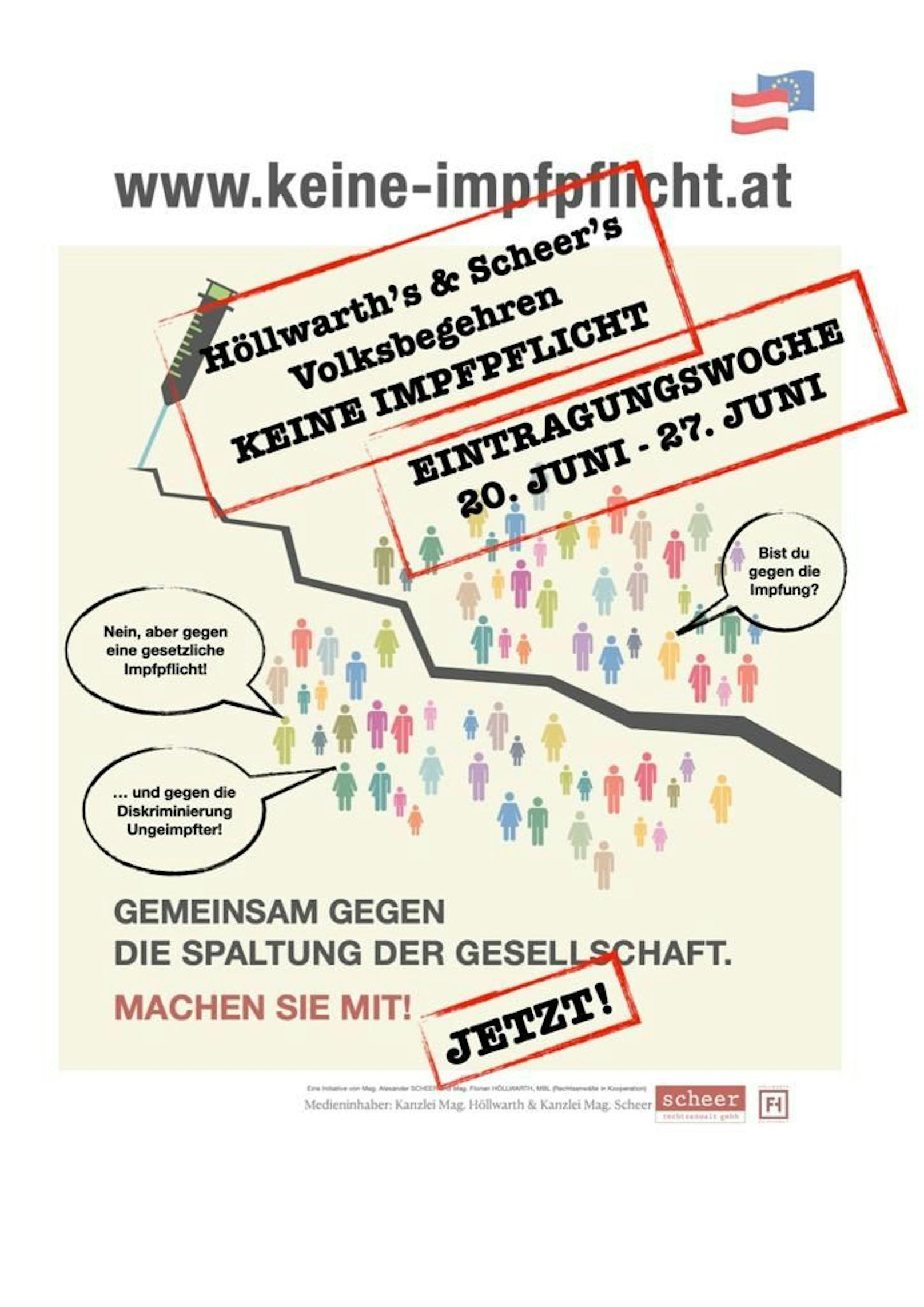 Der Flyer. Von 20. bis 27. Juni ist Eintragungswoche.