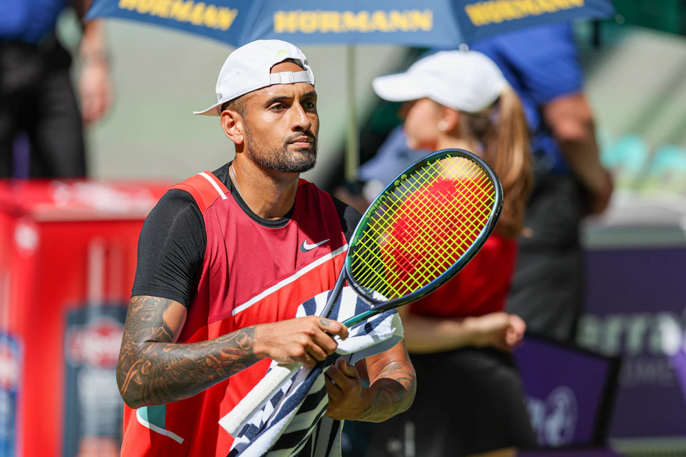 Tennis-Star Nick Kyrgios platzte auch in Halle der Kragen. 