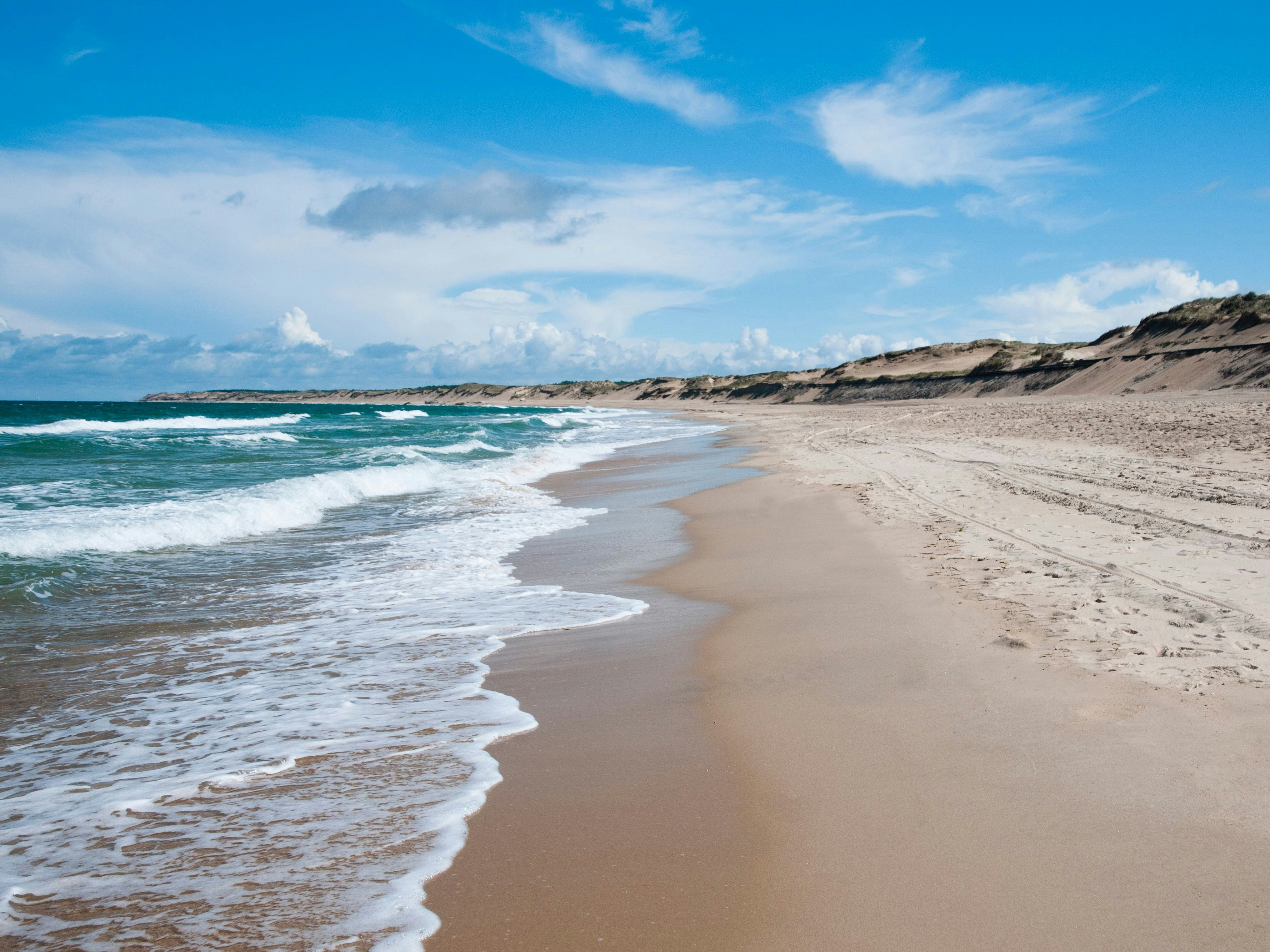 Beach in Aquitaine, on  Atlantic coastline in France 