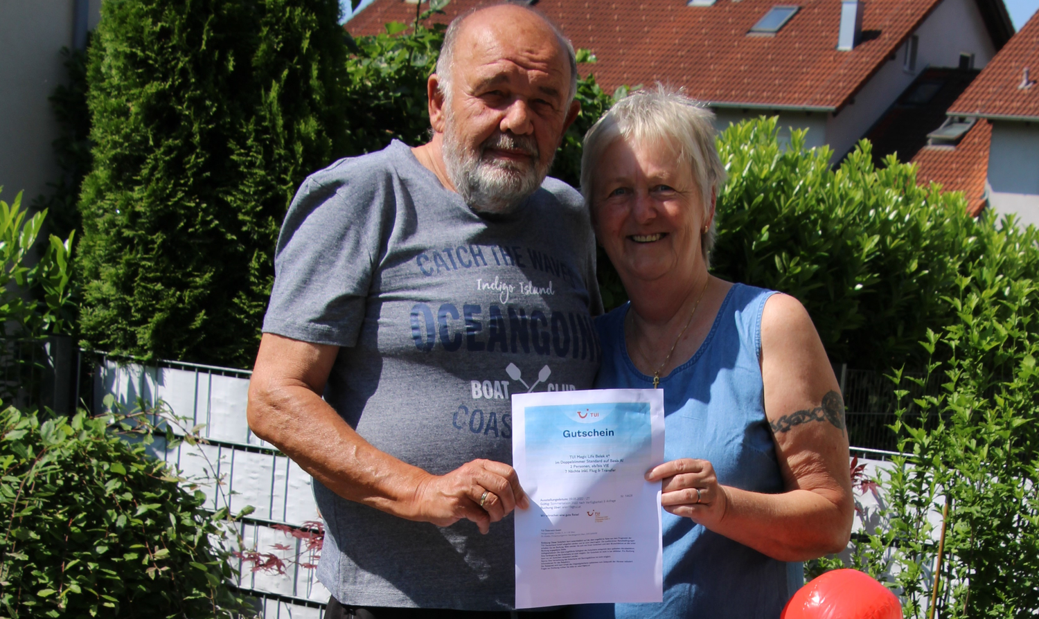 TUI-Gewinner Anton Knödelsdorfer aus Linz und seine Gattin