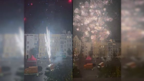 Riesiges Feuerwerk mitten in Wien-Mariahilf