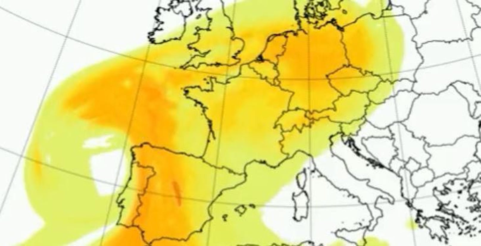 Die Karte zeigt, wo mit besonders viel Saharastaub in Europa zu rechnen ist.&nbsp;