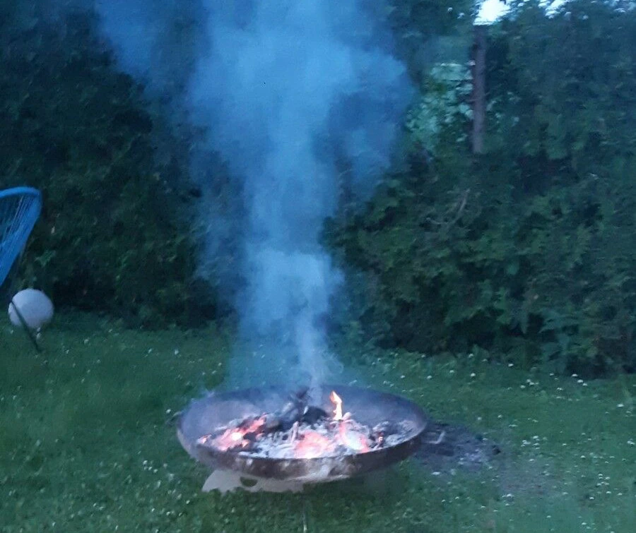Das feuchte Holz sorgte für dichten Rauch.