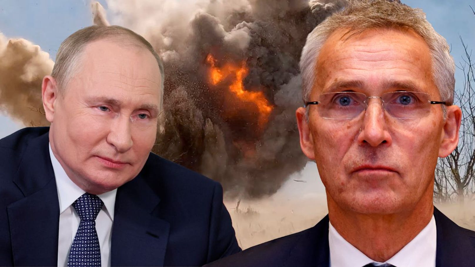 Wladimir Putin (l.) könnte den Ukraine-Krieg noch Jahre weiterführen, fürchtet NATO-Chef Jens Stoltenberg.