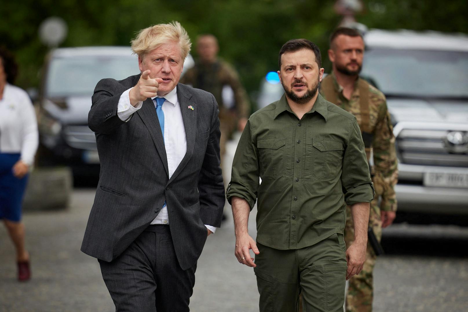 Briten-Premier Boris Johnson besuchte am 17. Juni 2022 überraschend den ukrainischen Präsidenten Wolodimir Selenski in Kiew.