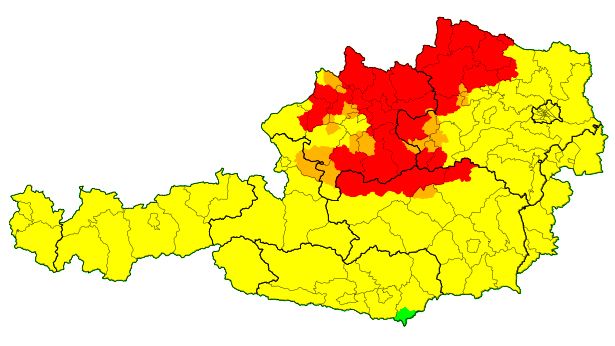 Aktuelle Warnkarte, Stand: 12.10 Uhr