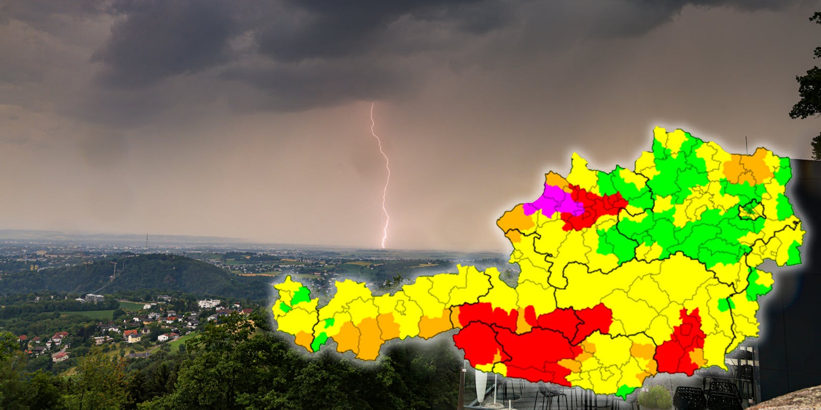 In Oberösterreich wurde die höchste Unwetter-Warnstufe ausgerufen.