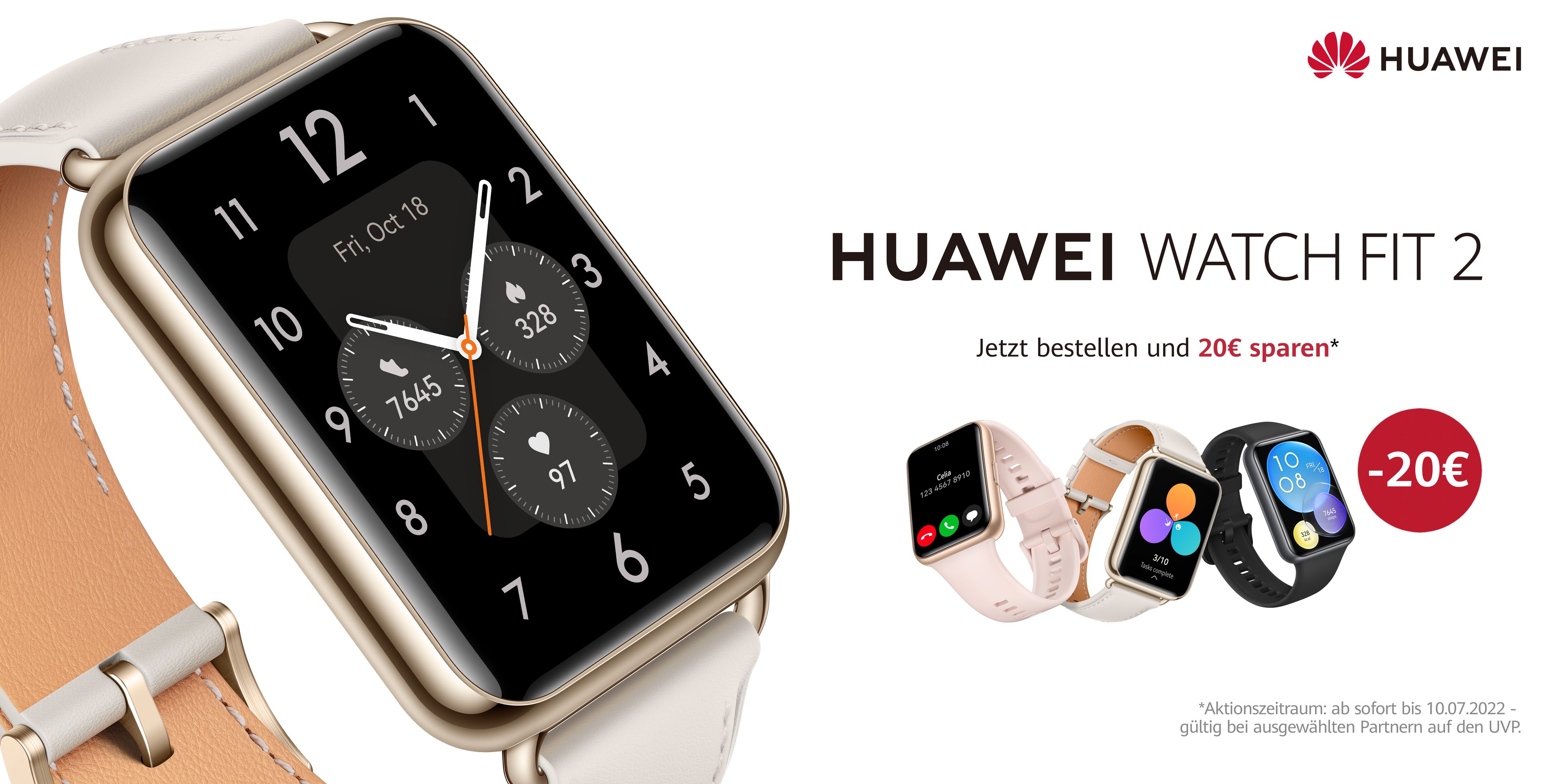 Die Smartwatch für alle: Huawei Watch Fit 2 ab sofort in Österreich verfügbar.