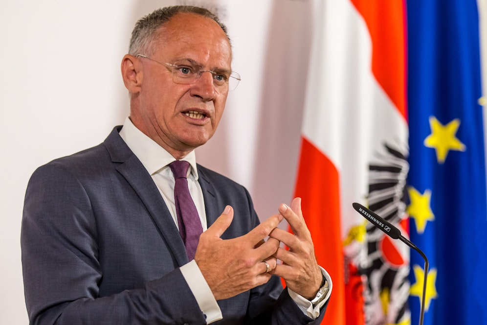 Gerhard Karner bei der Pressekonferenz.