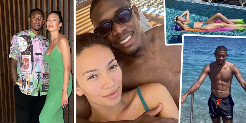 David Alaba und Shalimar Heppner schicken Grüße aus dem Urlaub.
