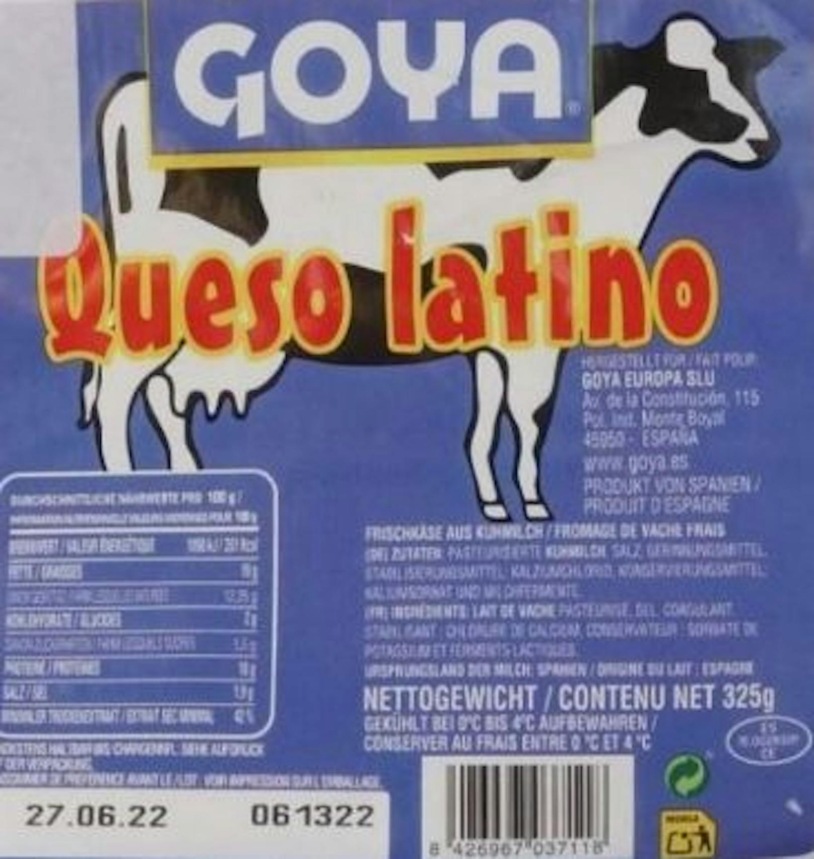 "Goya Queso latino"