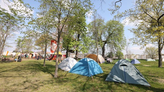 Das legale Protestcamp in der Wiener Donaustadt besteht seit August 2021. Nun wurde es erneut verlängert.