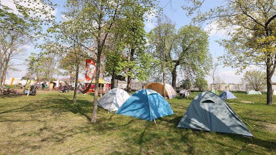 Laut Klimaaktivisten will die Stadt das Lobau-Camp in der Wiener Anfanggasse vorzeitig räumen lassen.