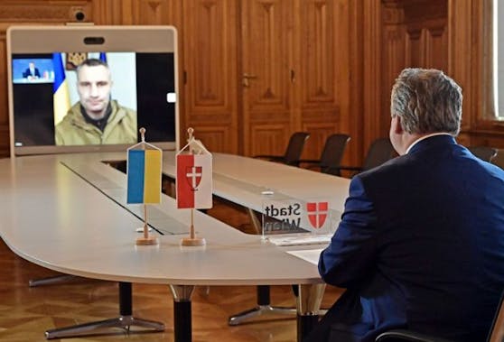 Bürgermeister Michael Ludwig im Gespräch mit Vitali Klitschko, dem Bürgermeister der ukrainischen Hauptstadt Kiew
