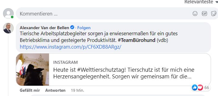 Alexander Van der Bellen meldete sich auf Facebook zu Wort.