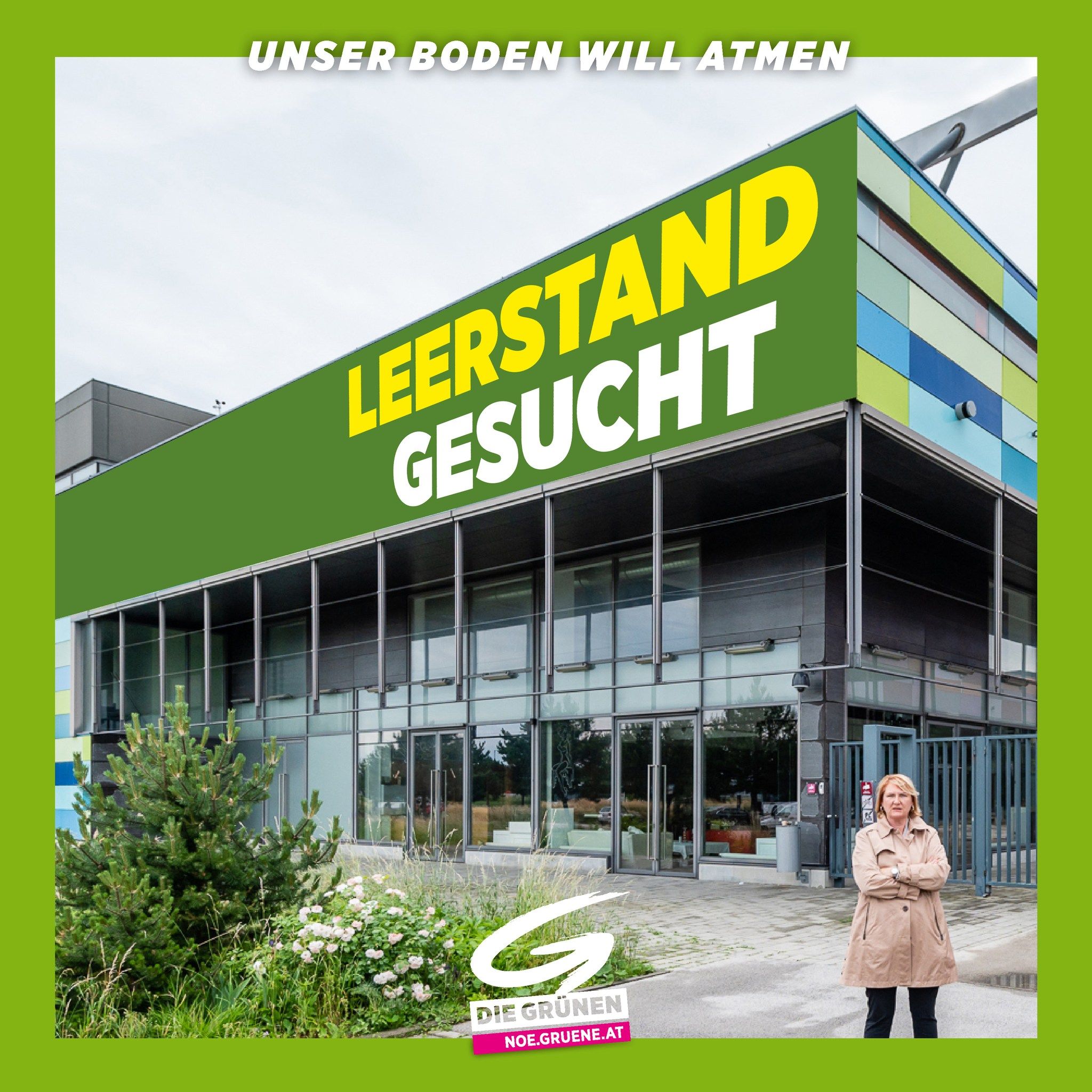 Grünen-Landessprecherin Helga Krismer sucht leerstehende Gebäude.