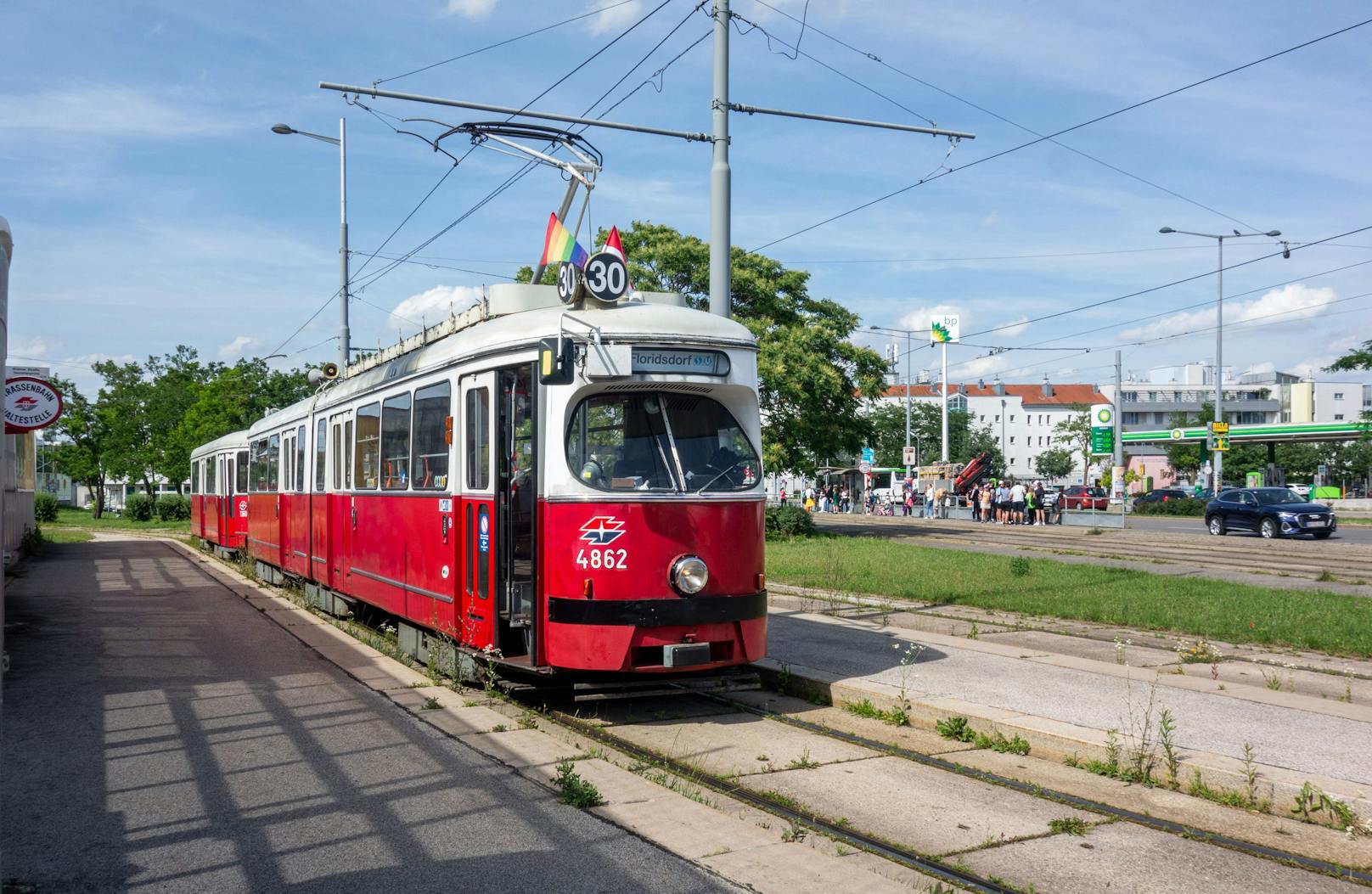 E1-Wagen der Straßenbahn-Linie 30