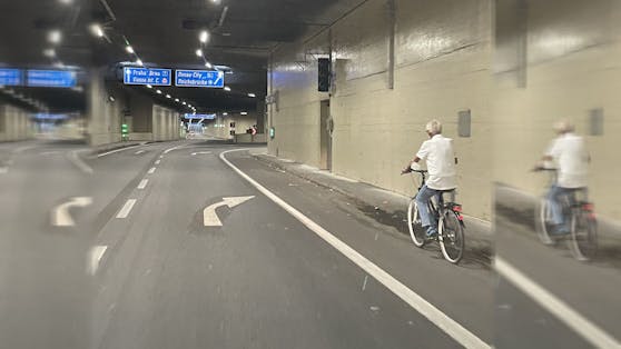 Ein Wiener sorgte am Donnerstag im Kaisermühlen-Tunnel für Aufsehen.