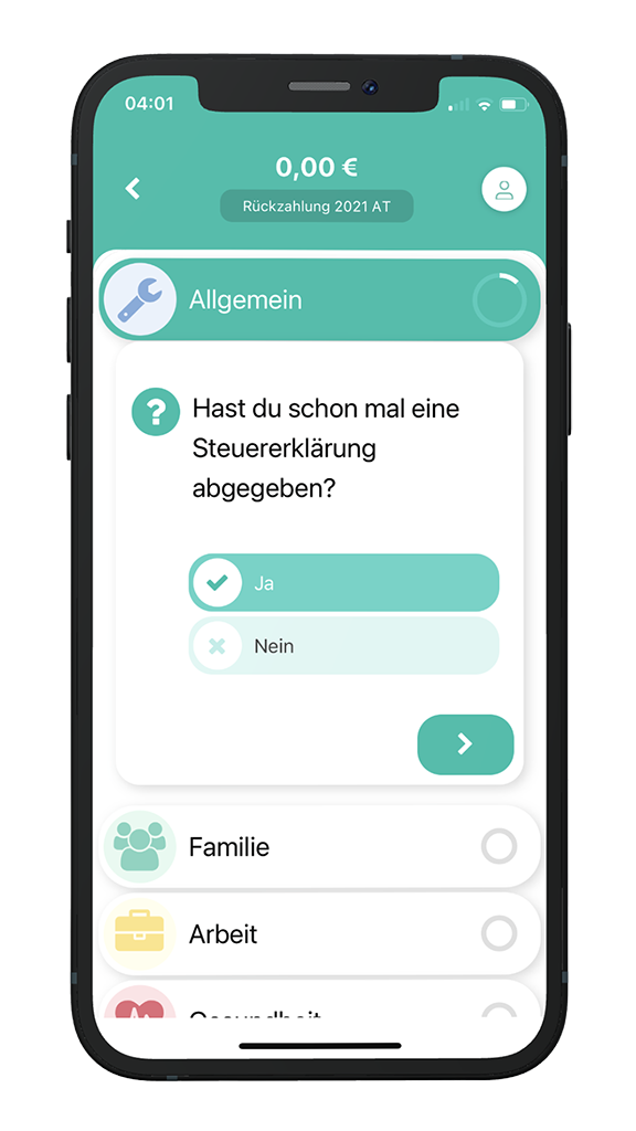 Taxefy: Steuerausgleich-App für die Arbeitnehmerveranlagung.