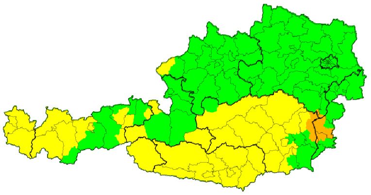 Aktuelle Unwetterwarnungen