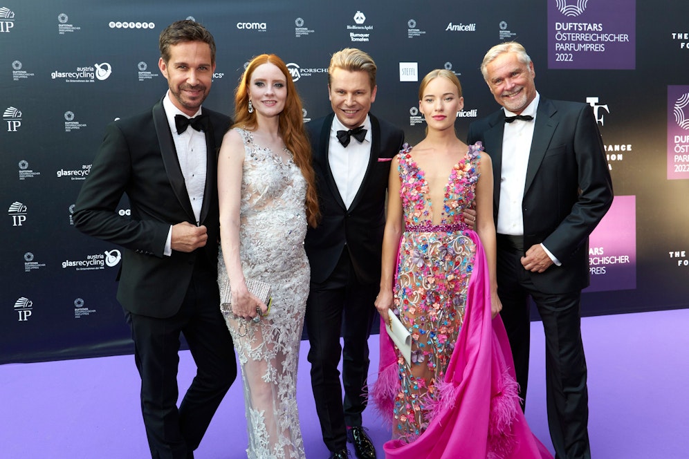 Michael Lameraner und Adi Weiss mit Harald Pavlas und den beiden Damen Barbara Meier und Valerie Huber 