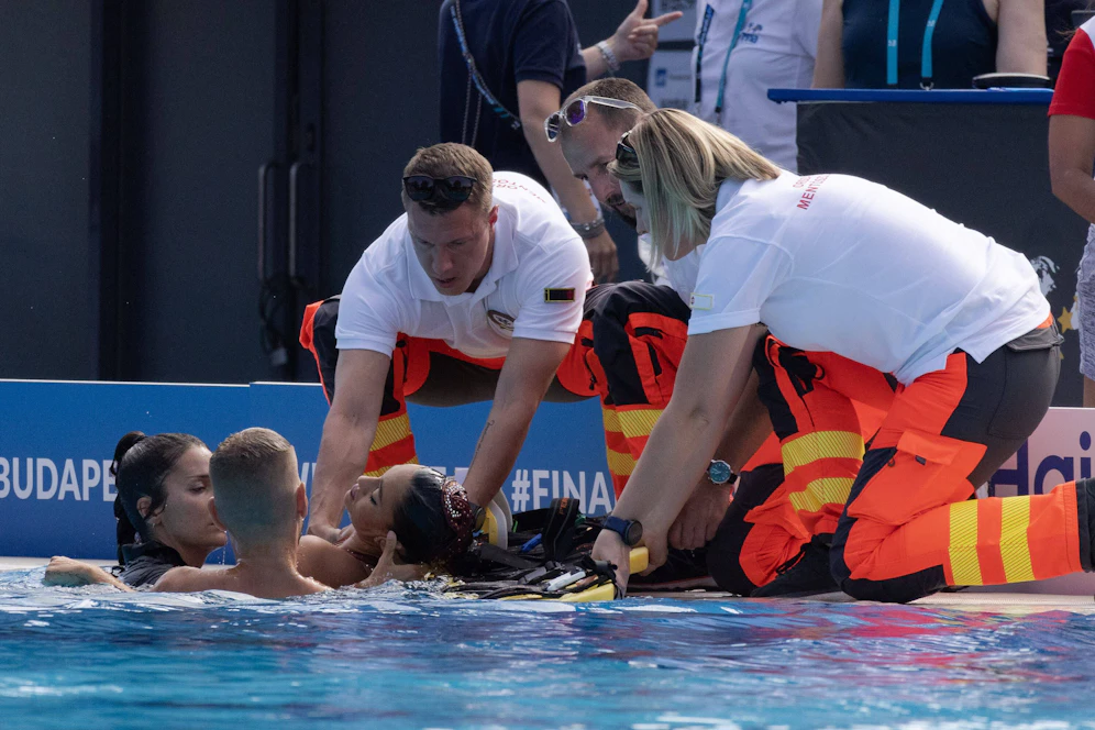 Die Synchronschwimmerin Anita Alvarez sorgte bei der WM für einen Schreckmoment. 