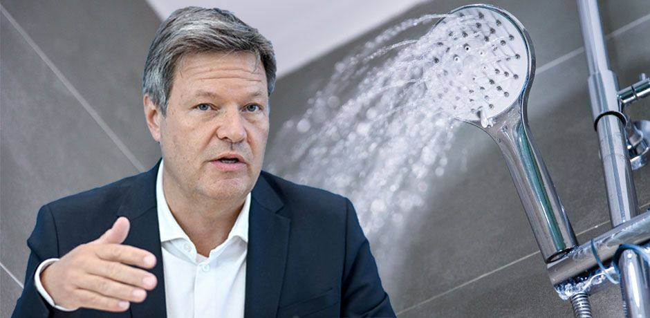 Der deutsche Wirtschafts- und Energieminister Robert Habeck rät dazu, sich im Bad zu beeilen.