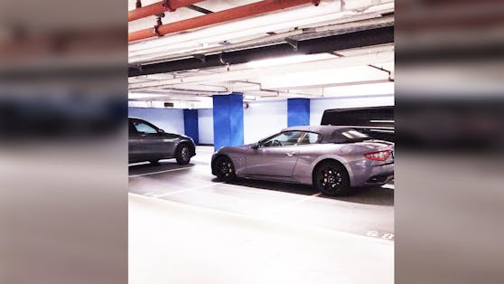 Der Besitzer des Maserati GranCabrios stellte seinen Wagen einfach quer ab.