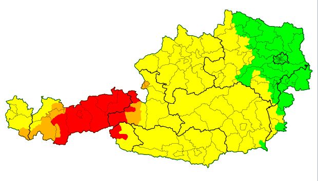 Aktuelle Unwetterwarnungen am 28. Juni 2022, 16 Uhr.