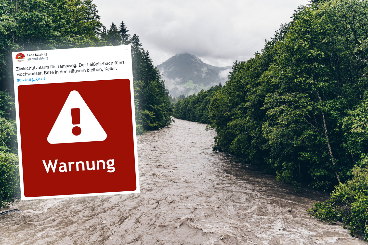 In Salzburg musste nun wegen Hochwasser Zivilschutzalarm ausgelöst werden. (Symbolbild)
