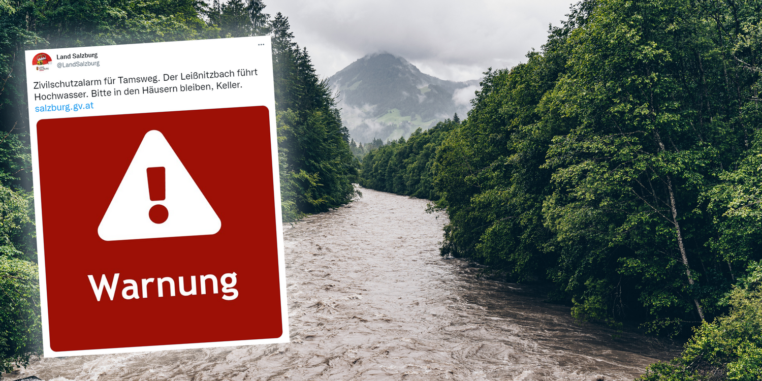 In Salzburg musste nun wegen Hochwasser Zivilschutzalarm ausgelöst werden. (Symbolbild)