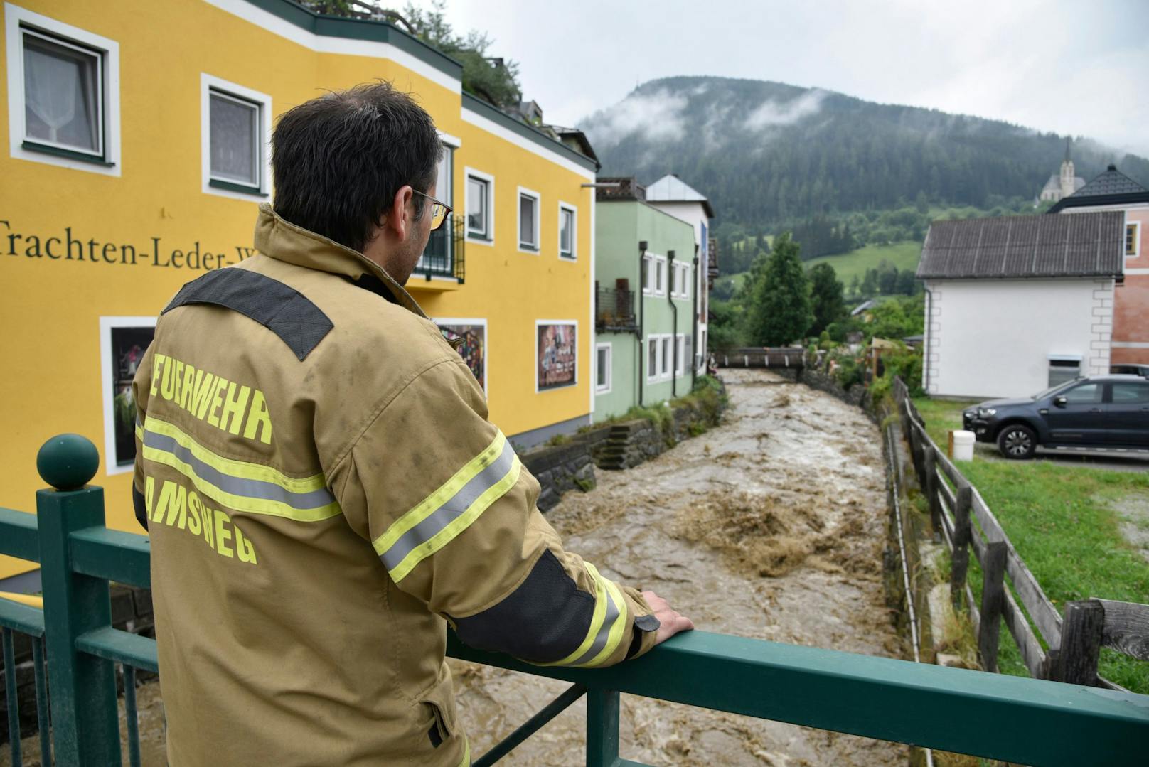 Überflutungen nach Unwettern im Bezirk Tamsweg.