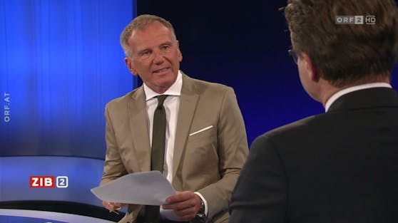 Bildungsminister Martin Polaschek (VP) zu Gast bei Armin Wolf in der ZIB2 am 29. Juni 2022.