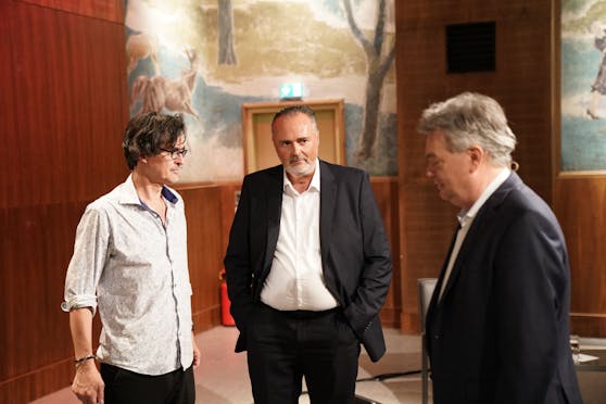 Hans Peter Doskozil und Werner Kogler diskutierten mit Ö1-Mann Klaus Webhofer (l.)