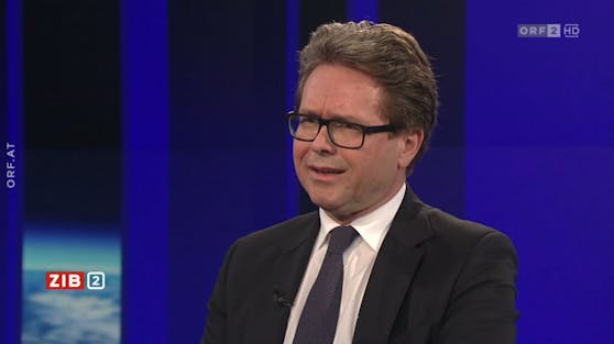 Bildungsminister Martin Polaschek (VP) zu Gast bei Armin Wolf in der ZIB2 am 29. Juni 2022.
