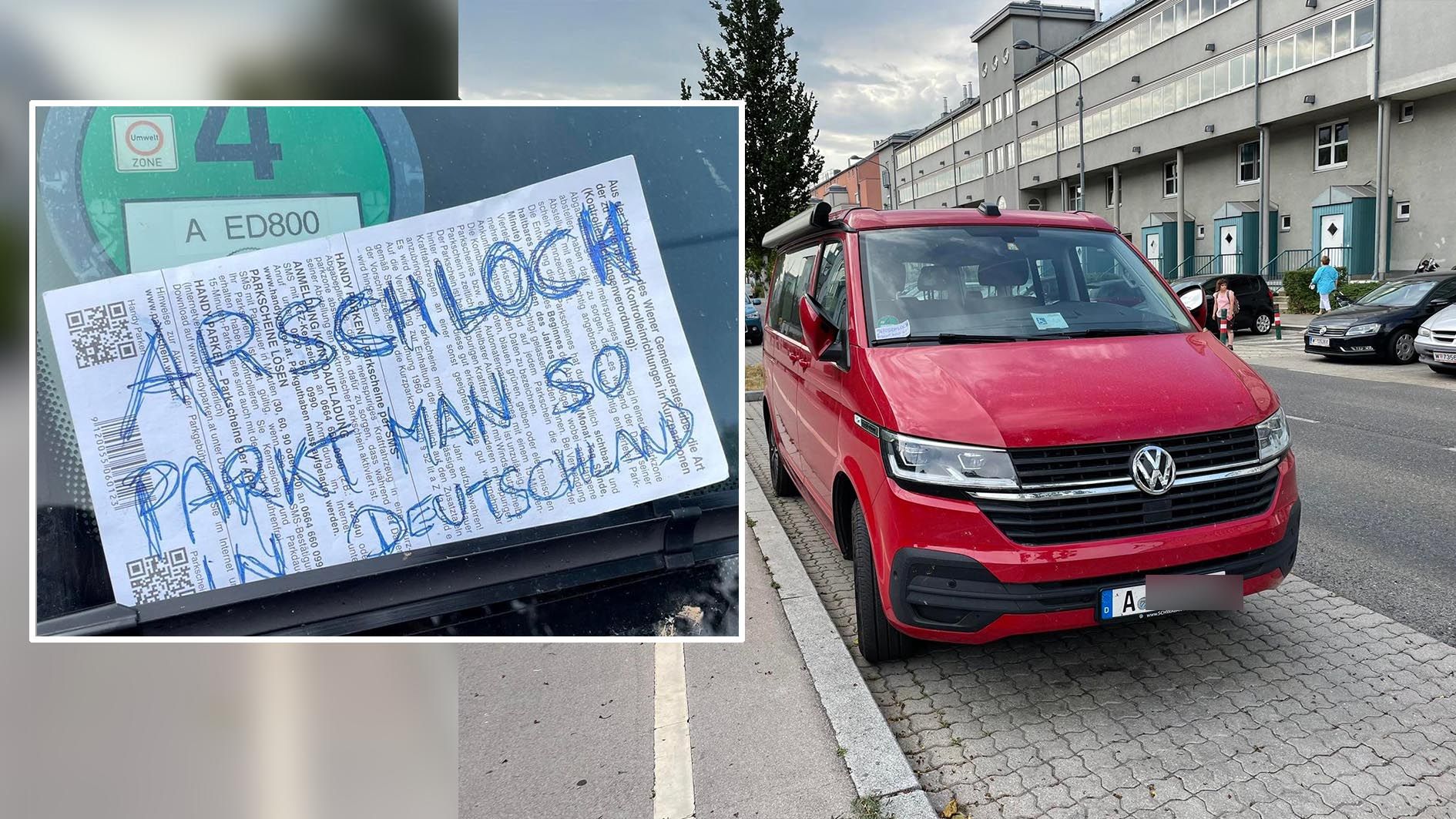 Dass der Augsburger seinen VW-Bus mitten auf dem Parkstreifen abstellte, ärgerte einen anderen Autofahrer besonders.