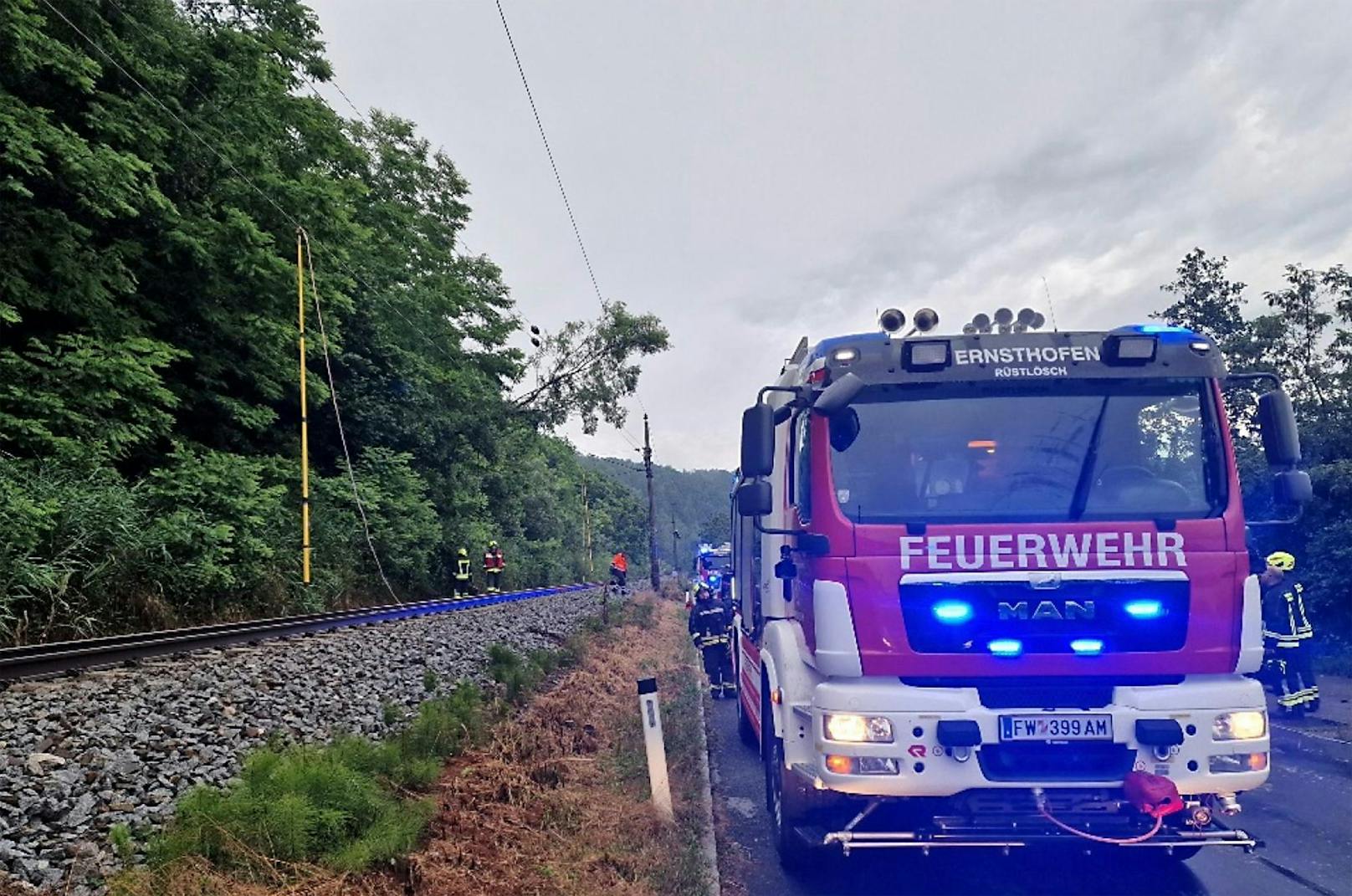 Die Feuerwehr im Einsatz.