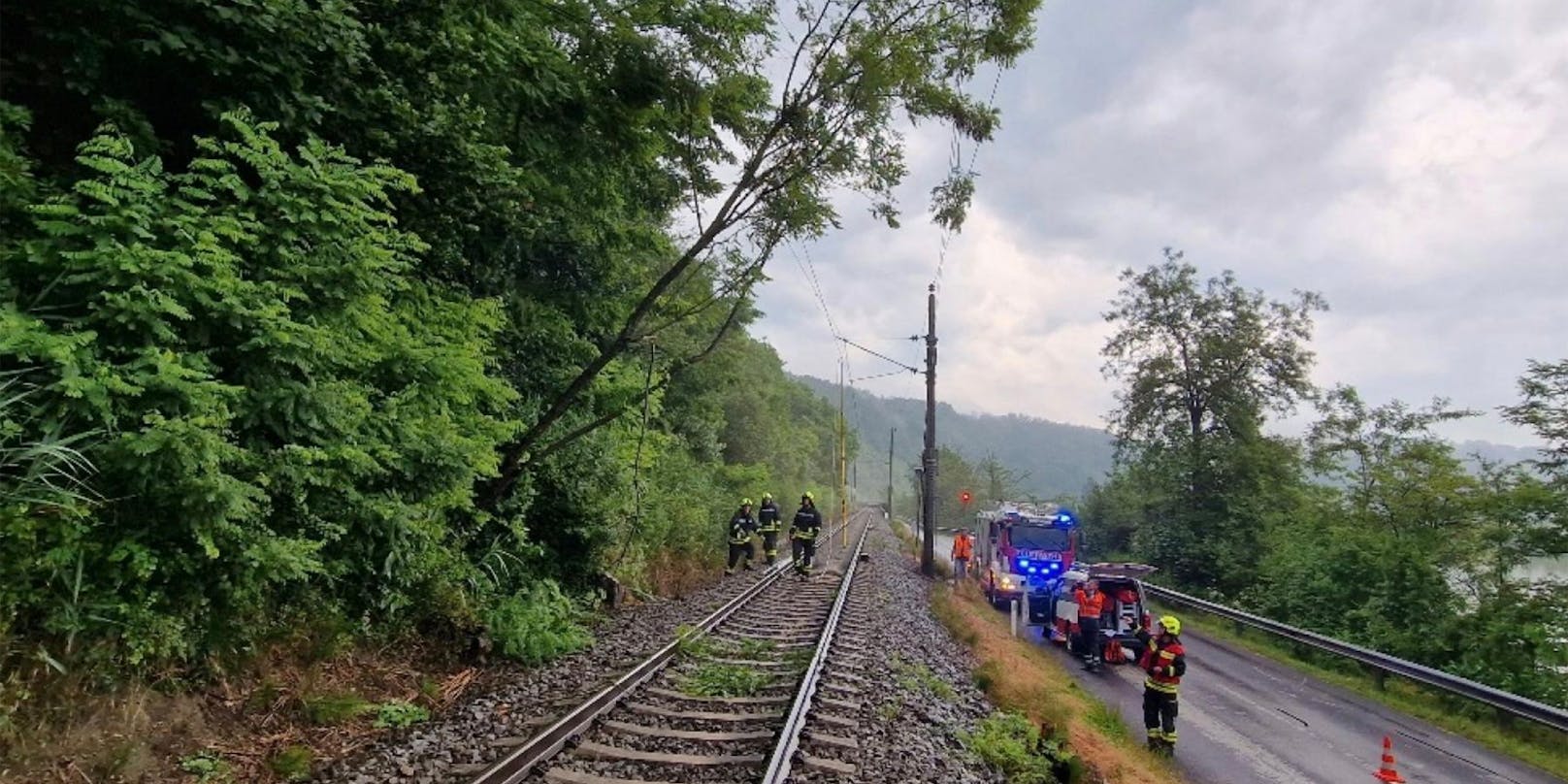 Die Feuerwehr im Einsatz.