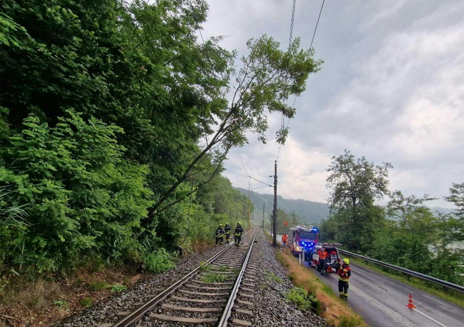 Die Feuerwehr im Einsatz.